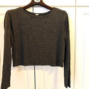 Garage Khaki Green Crop Top Sweater, Size Medium
